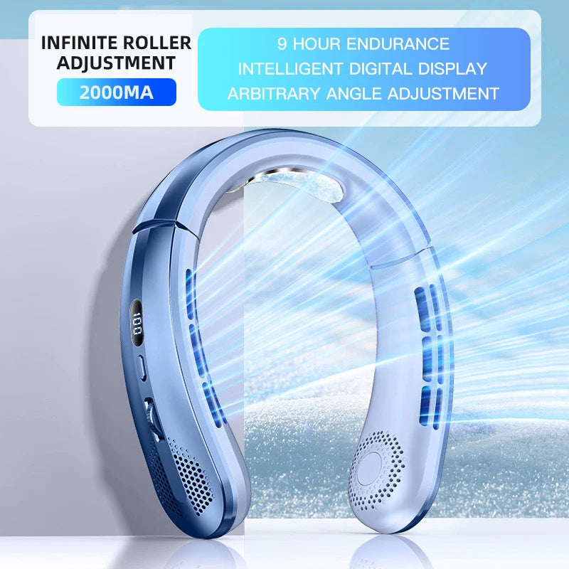 hands free neck fan with 9 hours of battery life for endless coolness
