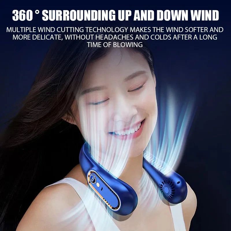 hands free neck fan with 9 hours of battery life for endless coolness